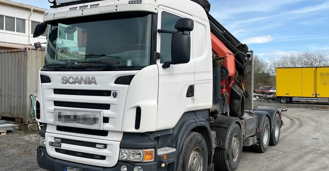 SCANIA 480 PALFINGER PK 85002 + JIB  8×4